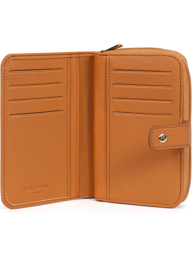 Cartera - 1 pliegue - Detener RFID LYS Marrón claro - Kiabi
