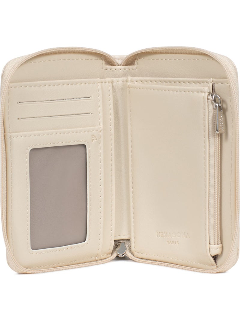 Cartera - 1 pliegue - detener rfid nila hexagona Marfil - Kiabi