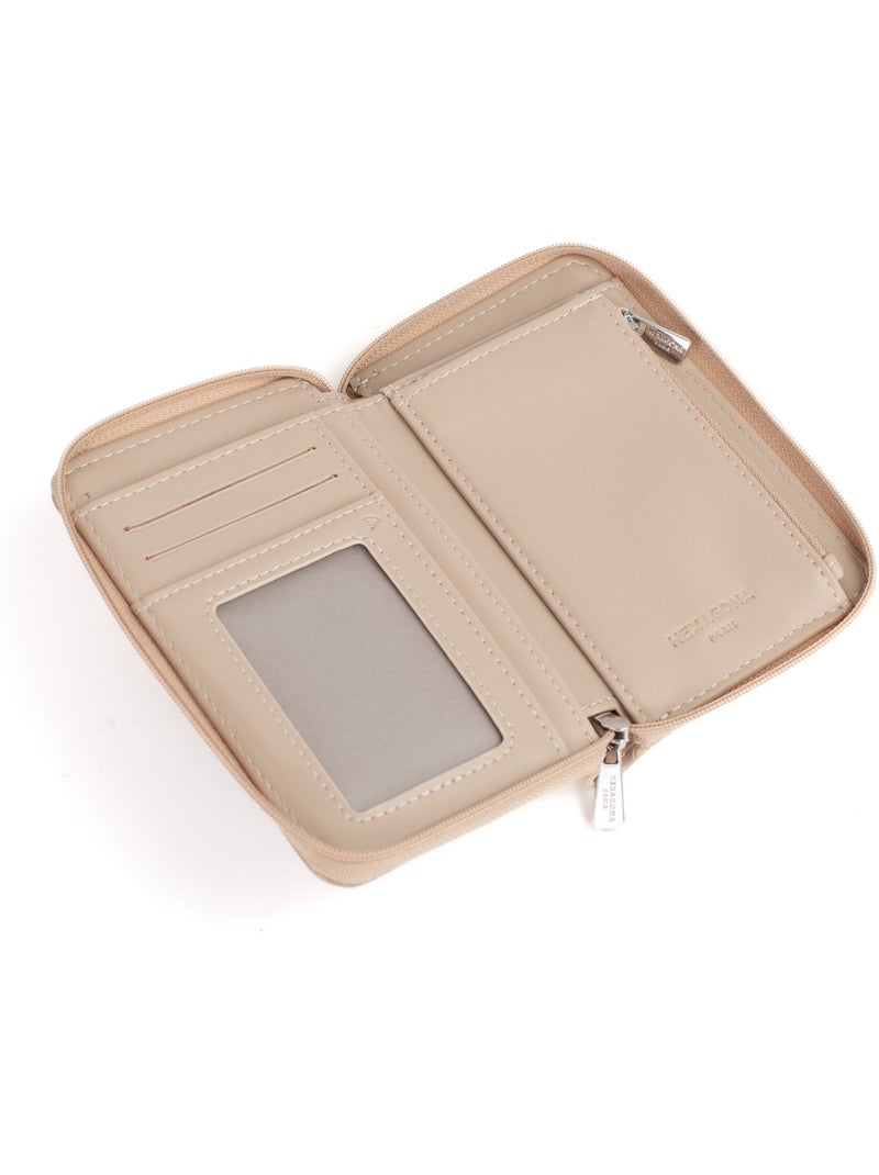 Cartera - 1 pliegue - detener rfid nila hexagona Taupe - Kiabi
