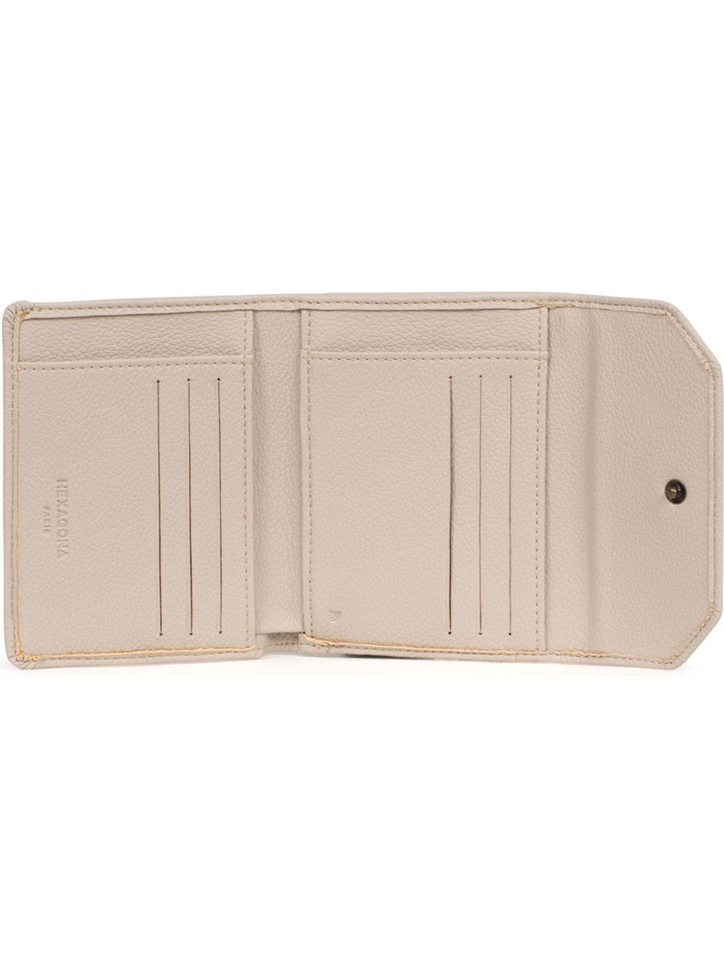 Cartera - 1 pliegue - detener rfid ronda hexagona Marfil - Kiabi