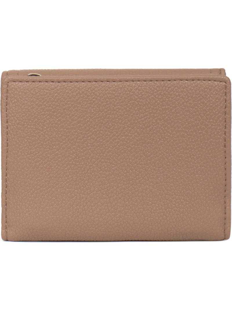 Cartera - 1 pliegue - detener rfid ronda hexagona Taupe - Kiabi