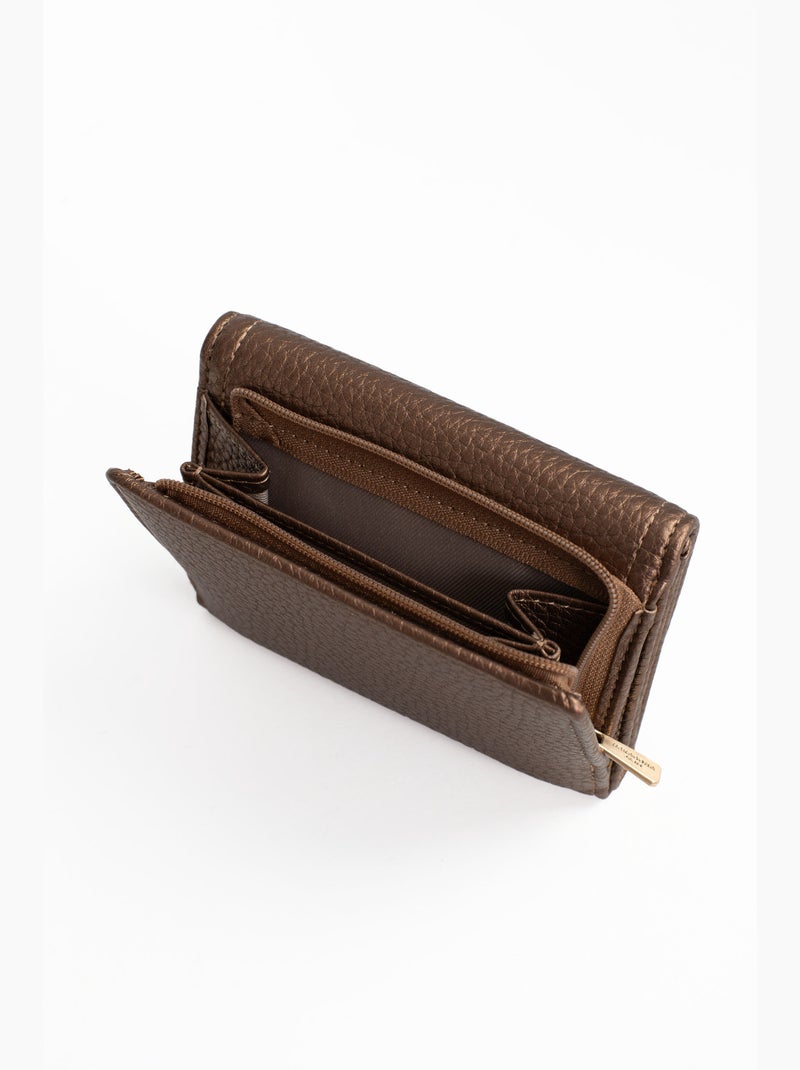 Cartera - 1 pliegue - detener rfid zora hexagona Bronce - Kiabi