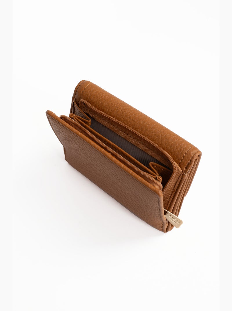 Cartera - 1 pliegue - detener rfid zora hexagona Marrón caramelo - Kiabi