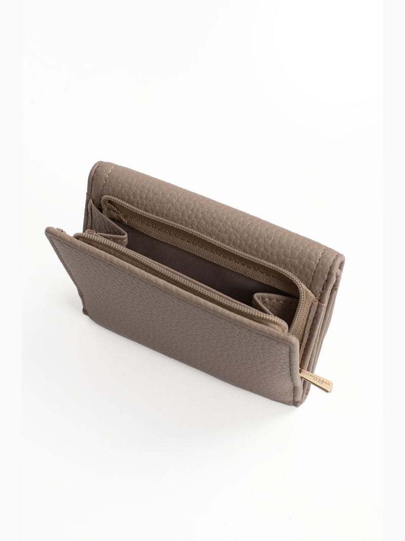 Cartera - 1 pliegue - detener rfid zora hexagona Taupe - Kiabi