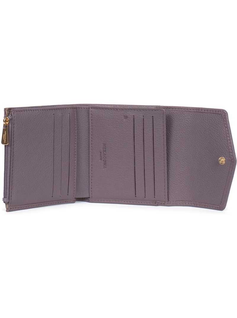 Cartera - 2 pliegues - detener rfid - cuero luna hexagona Malva chiaro - Kiabi