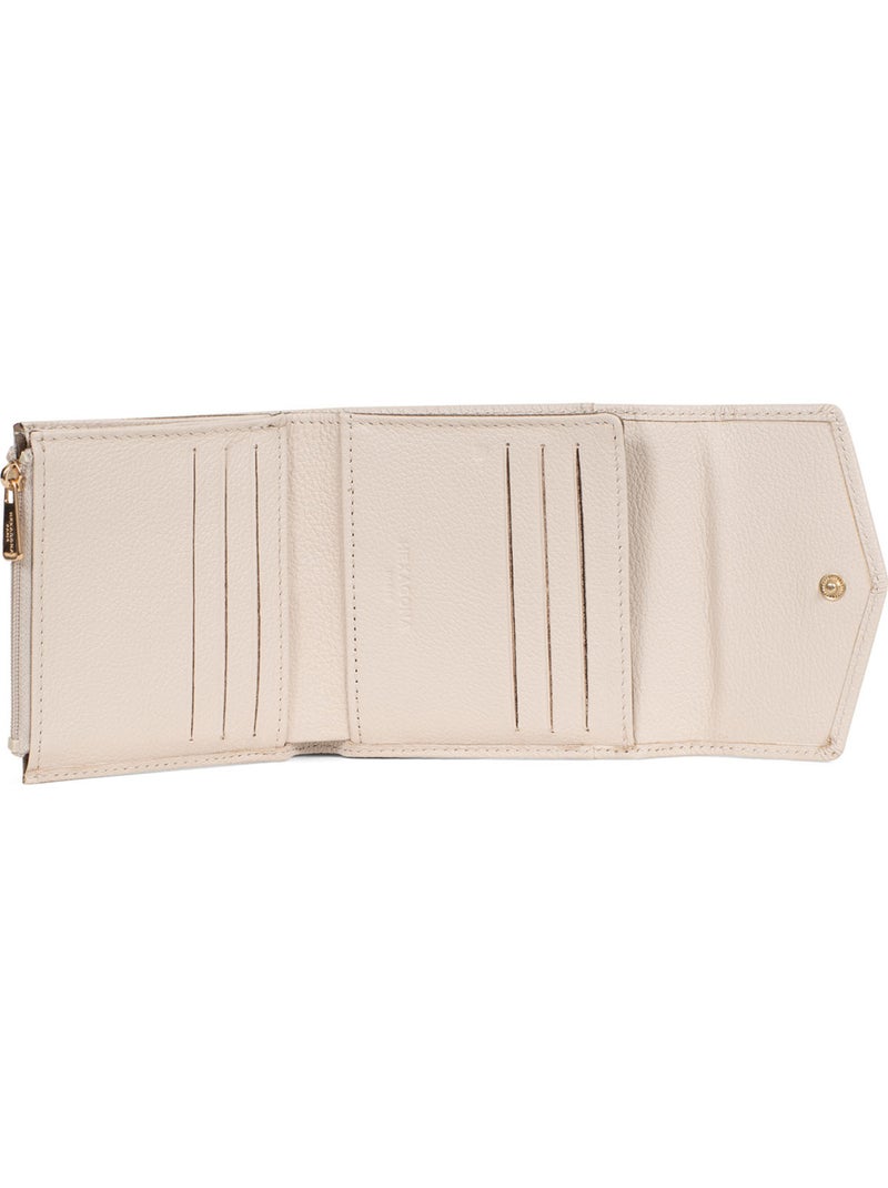 Cartera - 2 pliegues - detener rfid - cuero luna hexagona Marfil - Kiabi