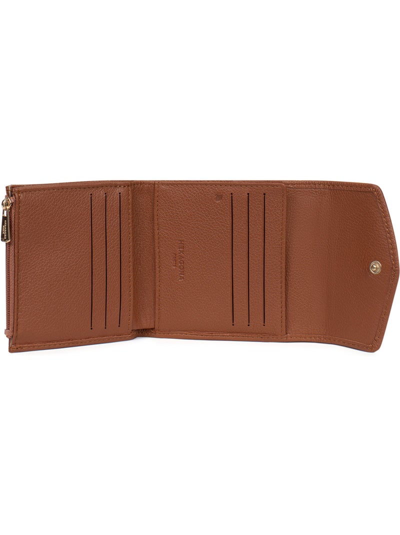 Cartera - 2 pliegues - detener rfid - cuero luna hexagona Marrón caramelo - Kiabi