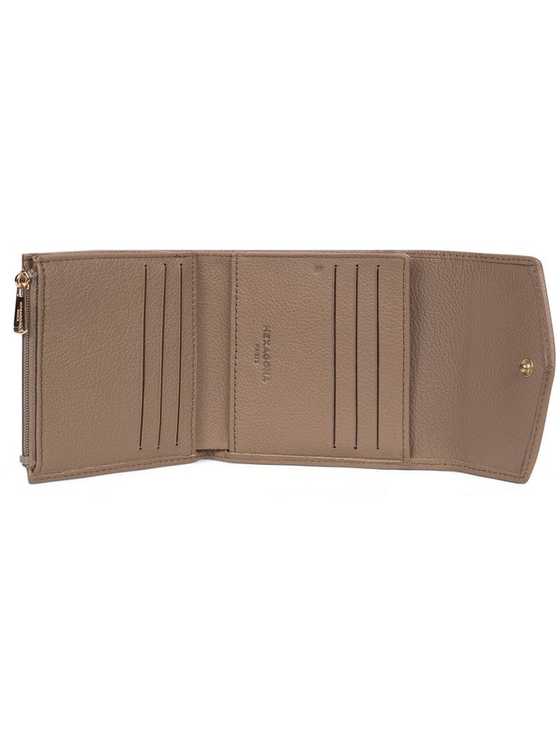 Cartera - 2 pliegues - detener rfid - cuero luna hexagona Marrón claro - Kiabi