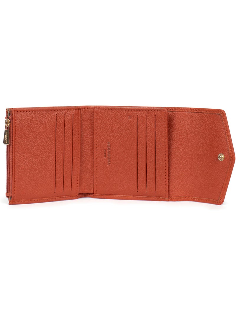 Cartera - 2 pliegues - detener rfid - cuero luna hexagona Naranja - Kiabi