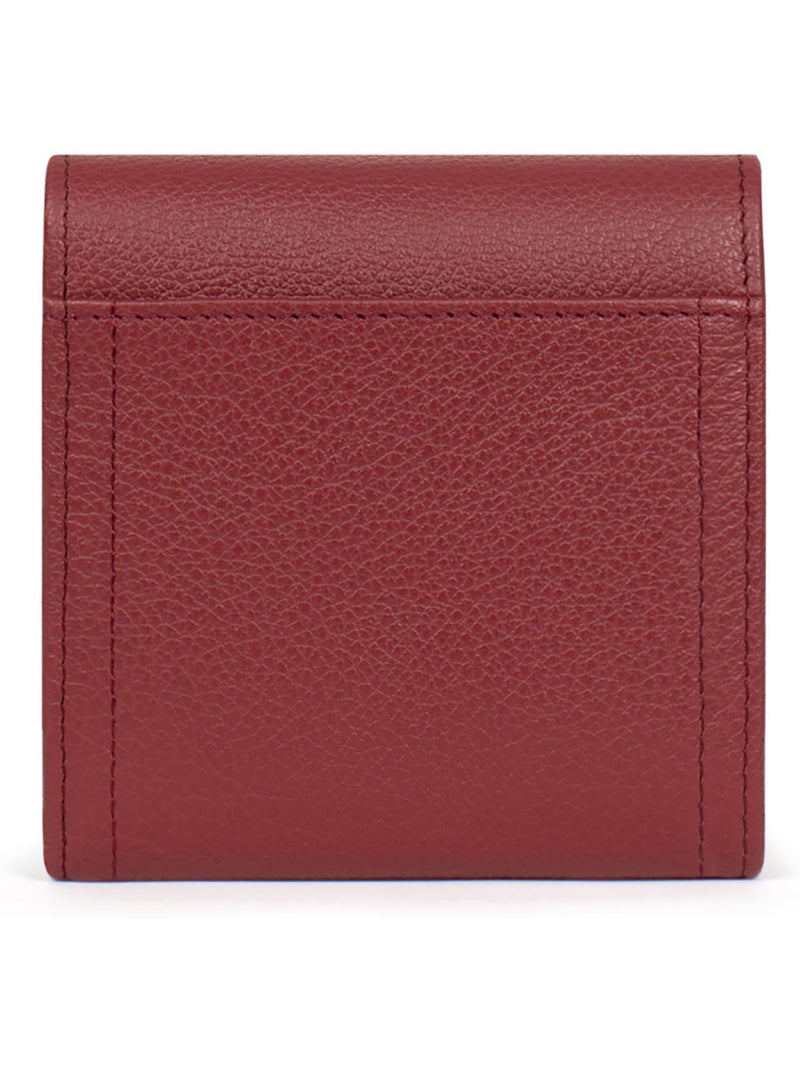 Cartera - 2 pliegues - detener rfid - cuero luna hexagona Rojo carmín - Kiabi