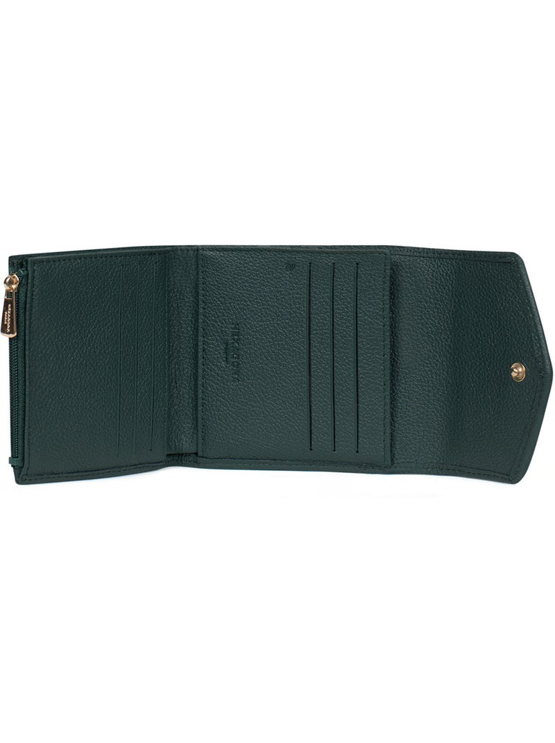 Cartera - 2 pliegues - detener rfid - cuero luna hexagona Verde abeto - Kiabi