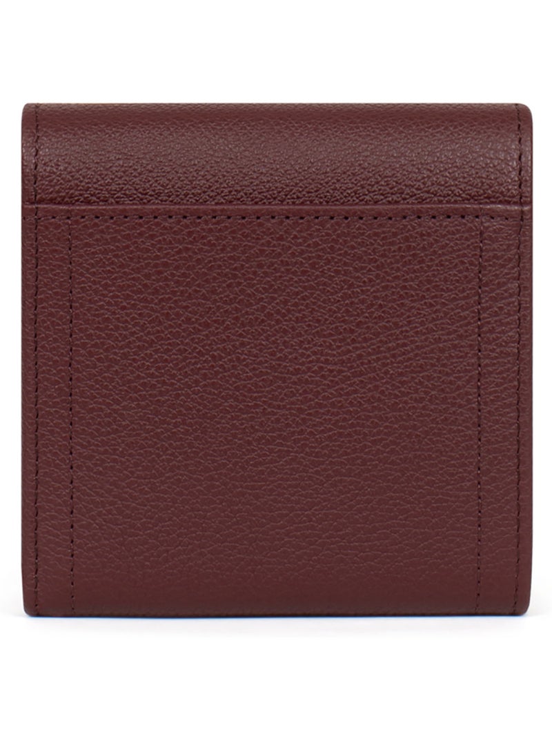 Cartera - 2 pliegues - detener rfid - cuero luna hexagona Violeta ciruela - Kiabi