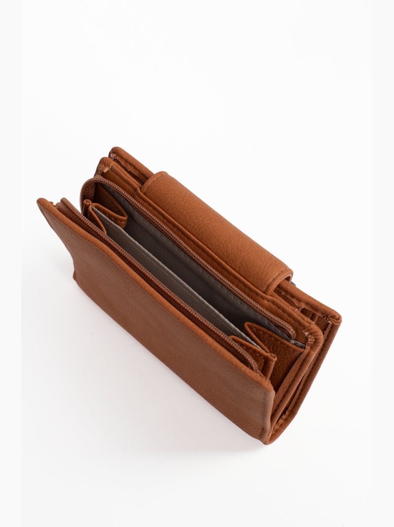 Cartera - 2 pliegues - detener rfid moly hexagona Marrón caramelo - Kiabi