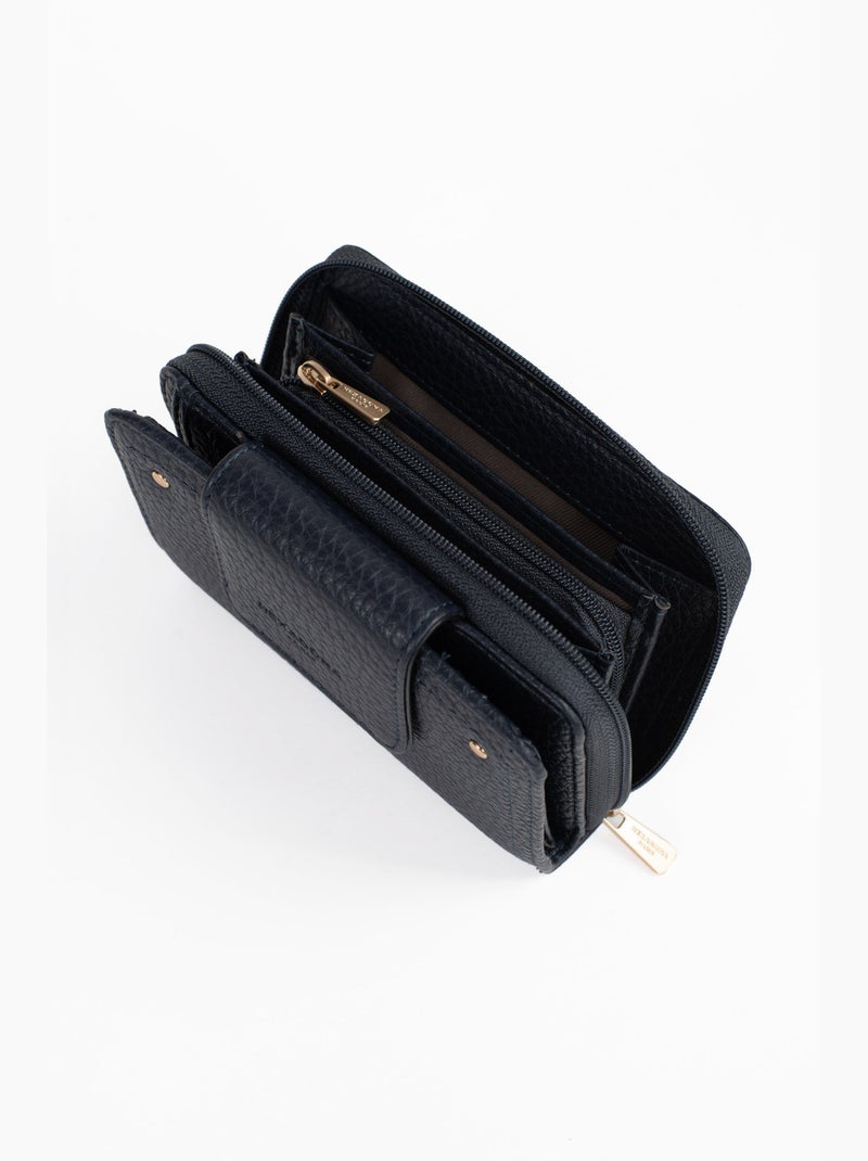Cartera - 2 pliegues - detener rfid zora hexagona Azul noche - Kiabi