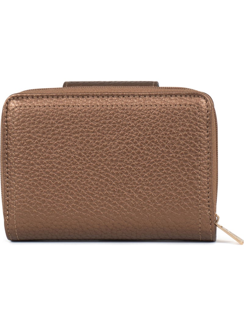 Cartera - 2 pliegues - detener rfid zora hexagona Bronce - Kiabi