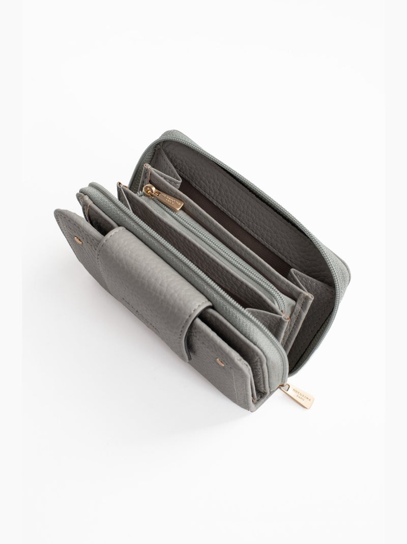 Cartera - 2 pliegues - detener rfid zora hexagona Gris claro - Kiabi