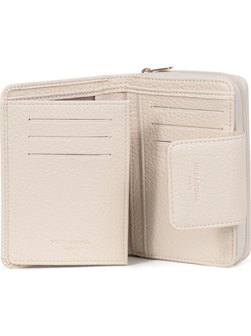 Cartera - 2 pliegues - detener rfid zora hexagona Marfil - Kiabi