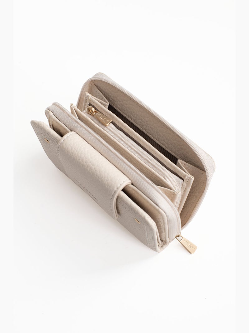 Cartera - 2 pliegues - detener rfid zora hexagona Marfil - Kiabi