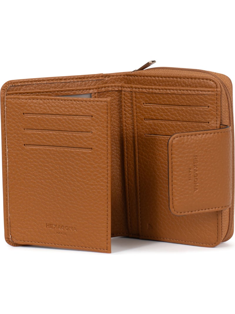 Cartera - 2 pliegues - detener rfid zora hexagona Marrón caramelo - Kiabi