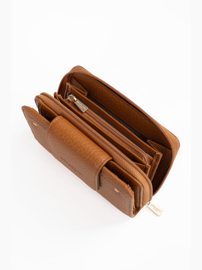Cartera - 2 pliegues - detener rfid zora hexagona Marrón caramelo - Kiabi