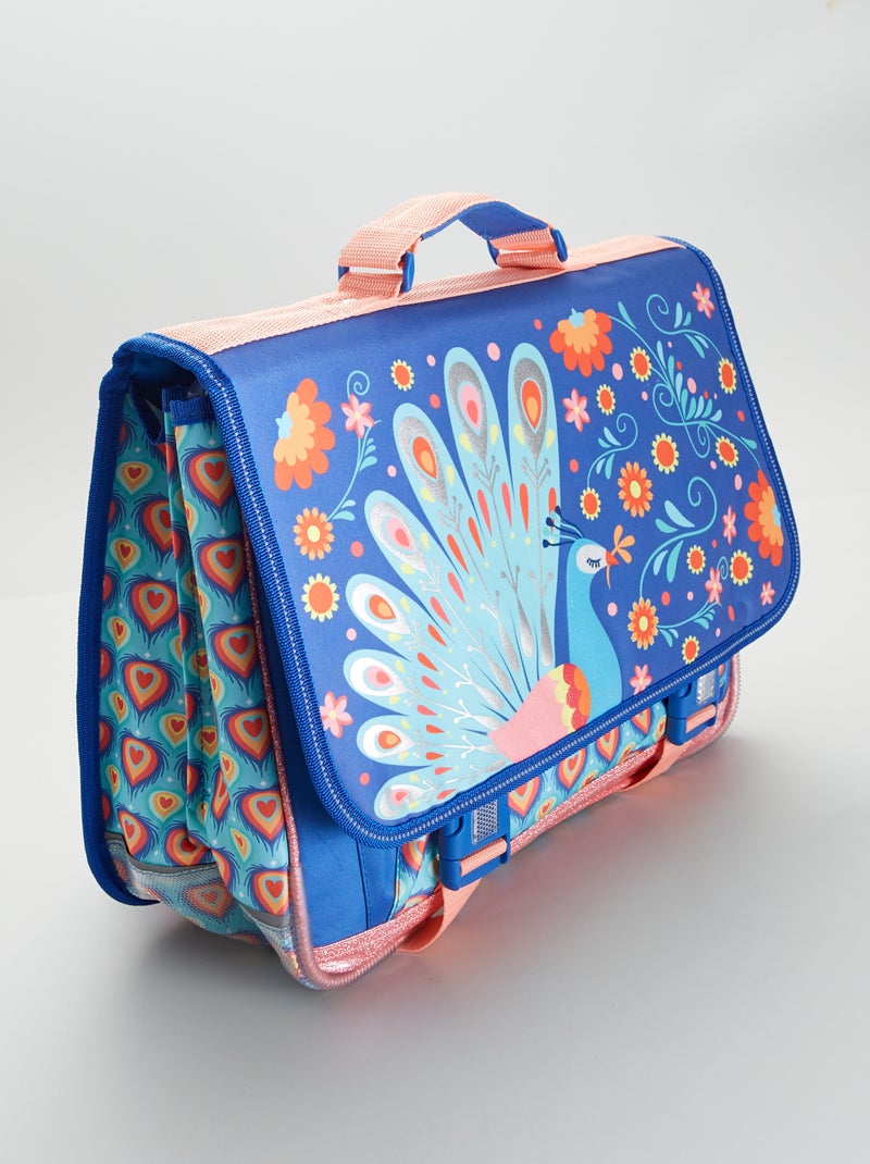 Cartera con estampado 'pavo real' azul - Kiabi