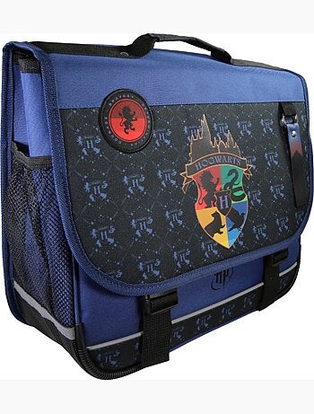 Mochila escolar Harry Potter 38 cm primaria azul y rosa 2 compartimentos