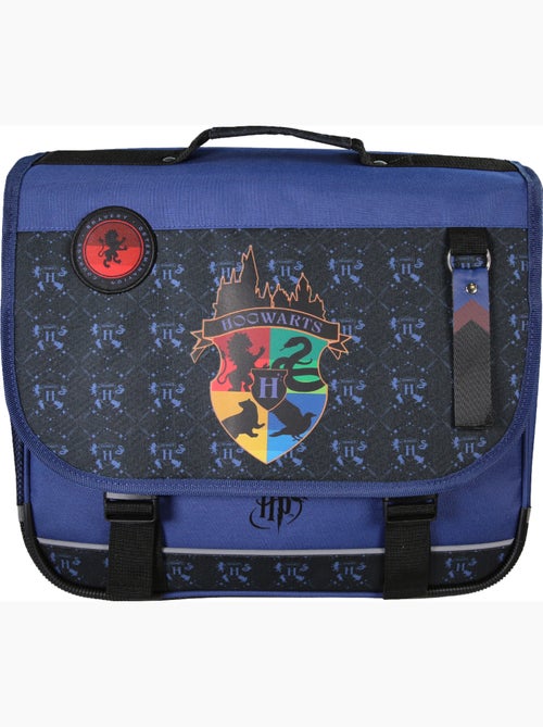Cartera escolar 38 cm 2 compartimentos HARRY POTTER Hogwarts azul negro - Kiabi