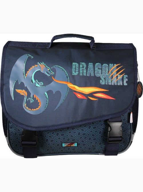 Cartera escolar 38 cm 2 compartimentos KIP Dragon Legend azul - Kiabi