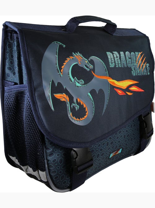 Cartera escolar 38 cm 2 compartimentos KIP Dragon Legend azul - Kiabi
