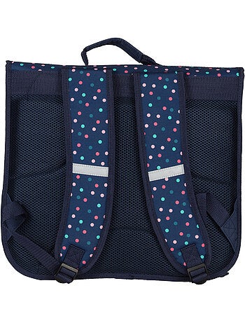 Cartera escolar 38 cm 2 compartimentos KIP Girl You Rock azul marino
