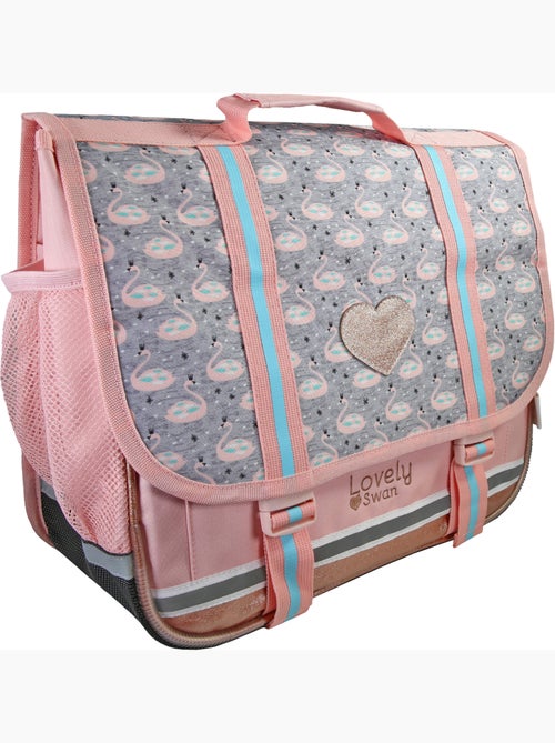 Cartera escolar 38 cm 2 compartimentos KIP Lovely Swan rosa - Kiabi Cartera escolar 38 cm 2 compartimentos KIP Lovely Swan rosa - Kiabi