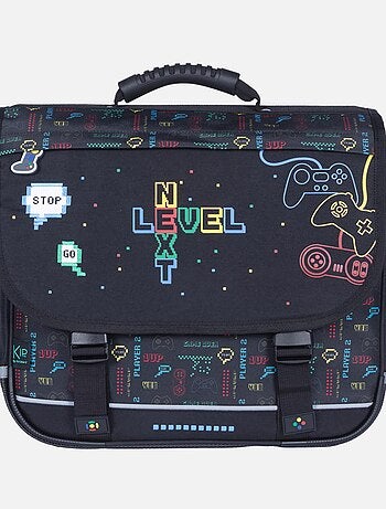 Cartera escolar 38 cm 2 compartimentos KIP Next Level negro