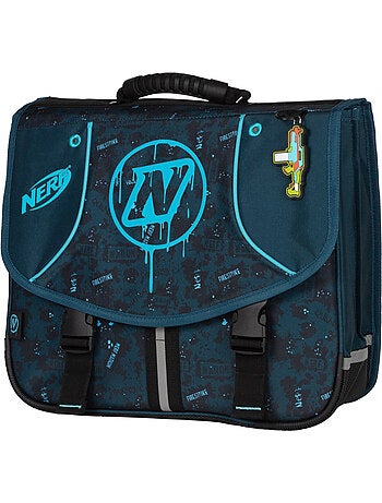 Cartera escolar 38 cm 2 compartimentos NERF Splash azul
