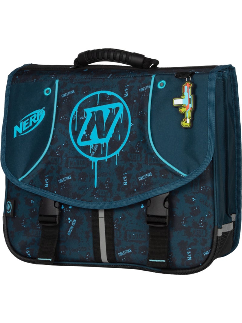 Cartera escolar 38 cm 2 compartimentos NERF Splash azul Azul - Kiabi