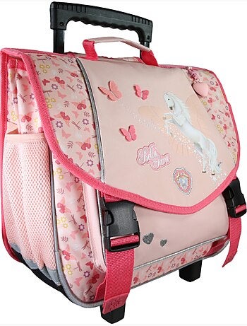 Cartera escolar con ruedas niña 38 cm 2 compartimentos BELLA SARRA rosa