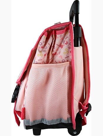 Cartera escolar con ruedas niña 38 cm 2 compartimentos BELLA SARRA rosa