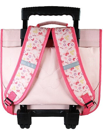 Cartera escolar con ruedas niña 38 cm 2 compartimentos BELLA SARRA rosa