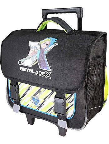 Cartera escolar con ruedas niño 38 cm 2 compartimentos BEYBLADE X negro verde