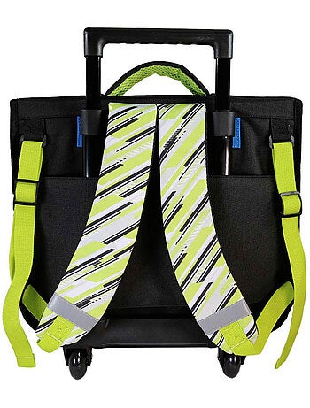 Cartera escolar con ruedas niño 38 cm 2 compartimentos BEYBLADE X negro verde