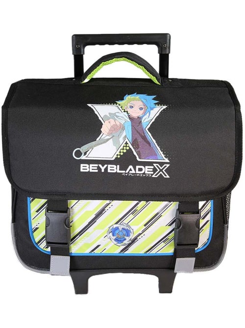 Cartera escolar con ruedas niño 38 cm 2 compartimentos BEYBLADE X negro verde - Kiabi