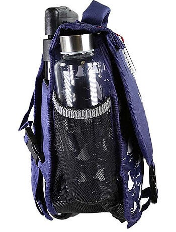 Cartera escolar con ruedas POL FOX Shark 38 cm reversible azul marino