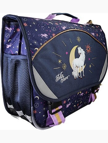 Cartera escolar niña 38 cm 2 compartimentos BELLA SARA Celeste azul noche