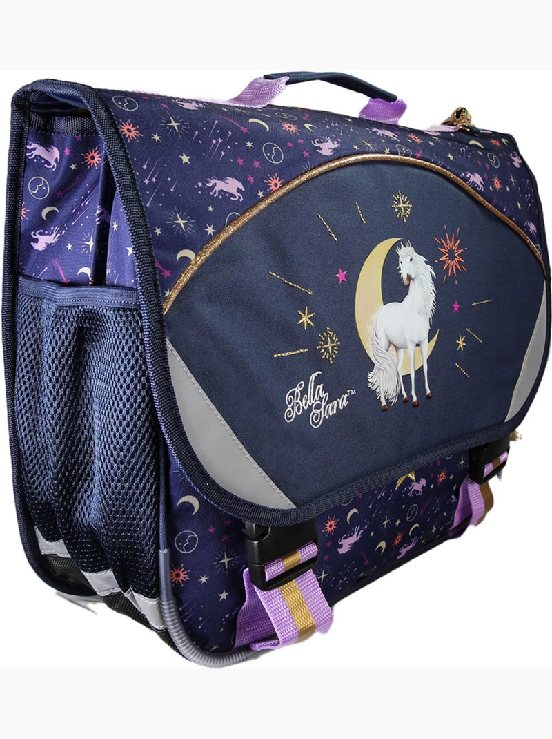 Cartera escolar niña 38 cm 2 compartimentos BELLA SARA Celeste azul noche Azul noche - Kiabi