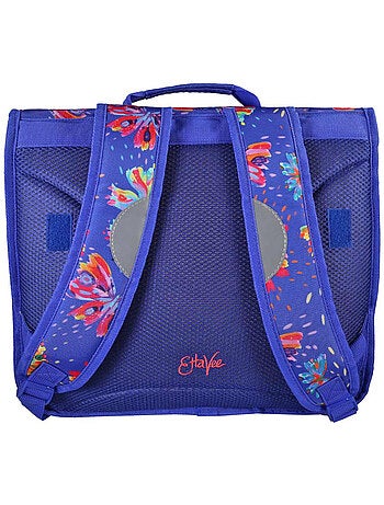 Cartera escolar niña 38 cm 2 compartimentos ETTAVEE Fly With Me azul violeta mariposa