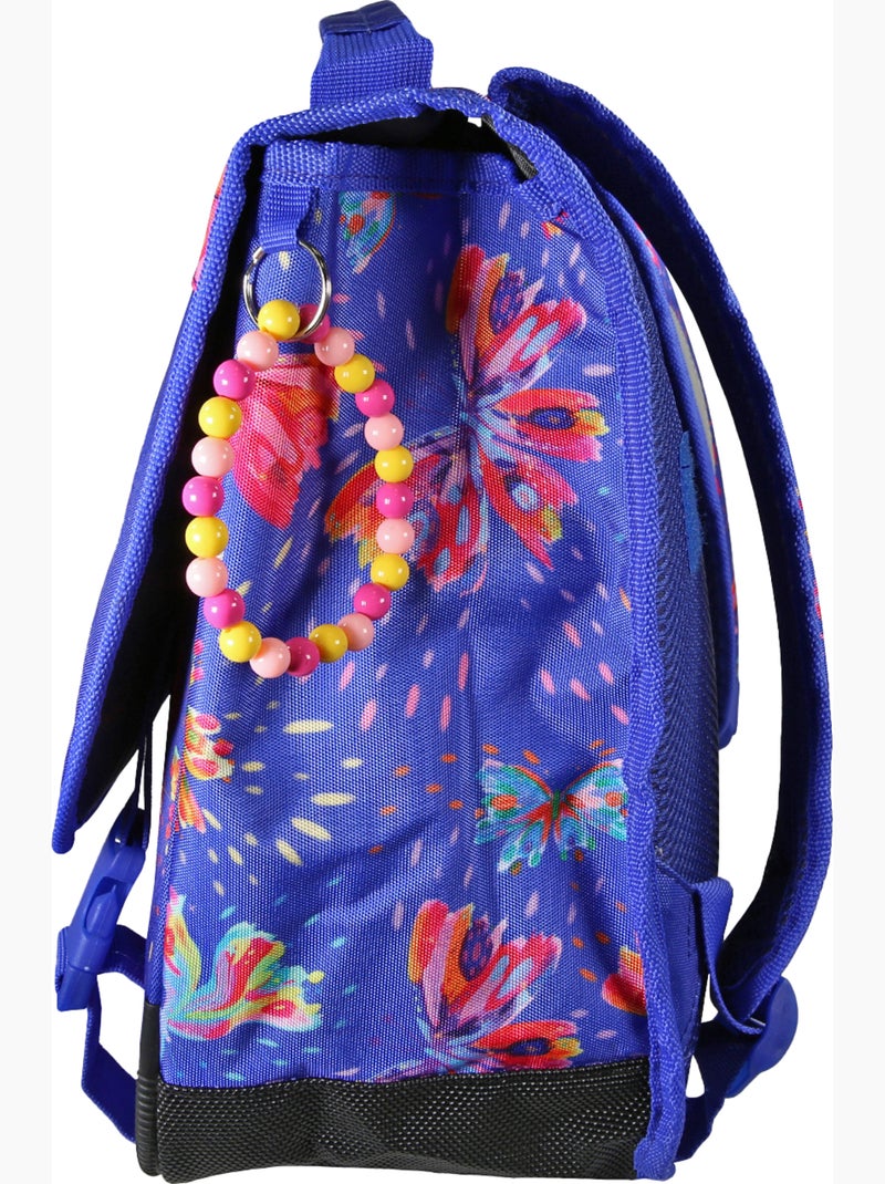 Cartera escolar niña 38 cm 2 compartimentos ETTAVEE Fly With Me azul violeta mariposa Azul - Kiabi