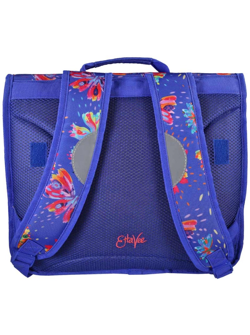 Cartera escolar niña 38 cm 2 compartimentos ETTAVEE Fly With Me azul violeta mariposa Azul - Kiabi