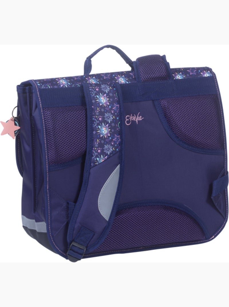 Cartera escolar niña 38 cm 2 compartimentos ETTAVEE Moon azul noche Azul noche - Kiabi