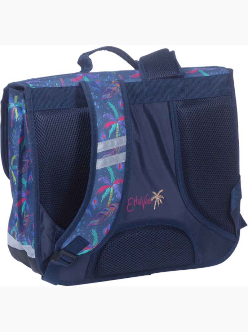 Cartera escolar niña 38 cm 2 compartimentos ETTAVEE Palm Tree azul tropical Azul - Kiabi