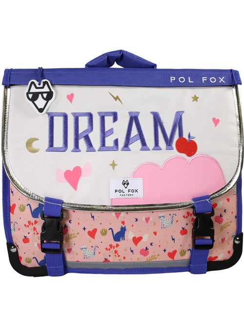 Cartera escolar niña 38 cm reversible 2 compartimentos POL FOX Dream rosa motivo gato y corazón - Kiabi Cartera escolar niña 38 cm reversible 2 compartimentos POL FOX Dream rosa motivo gato y corazón - Kiabi