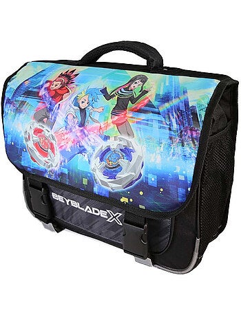 Cartera escolar niño 38 cm 2 compartimentos BEYBLADE X negro azul